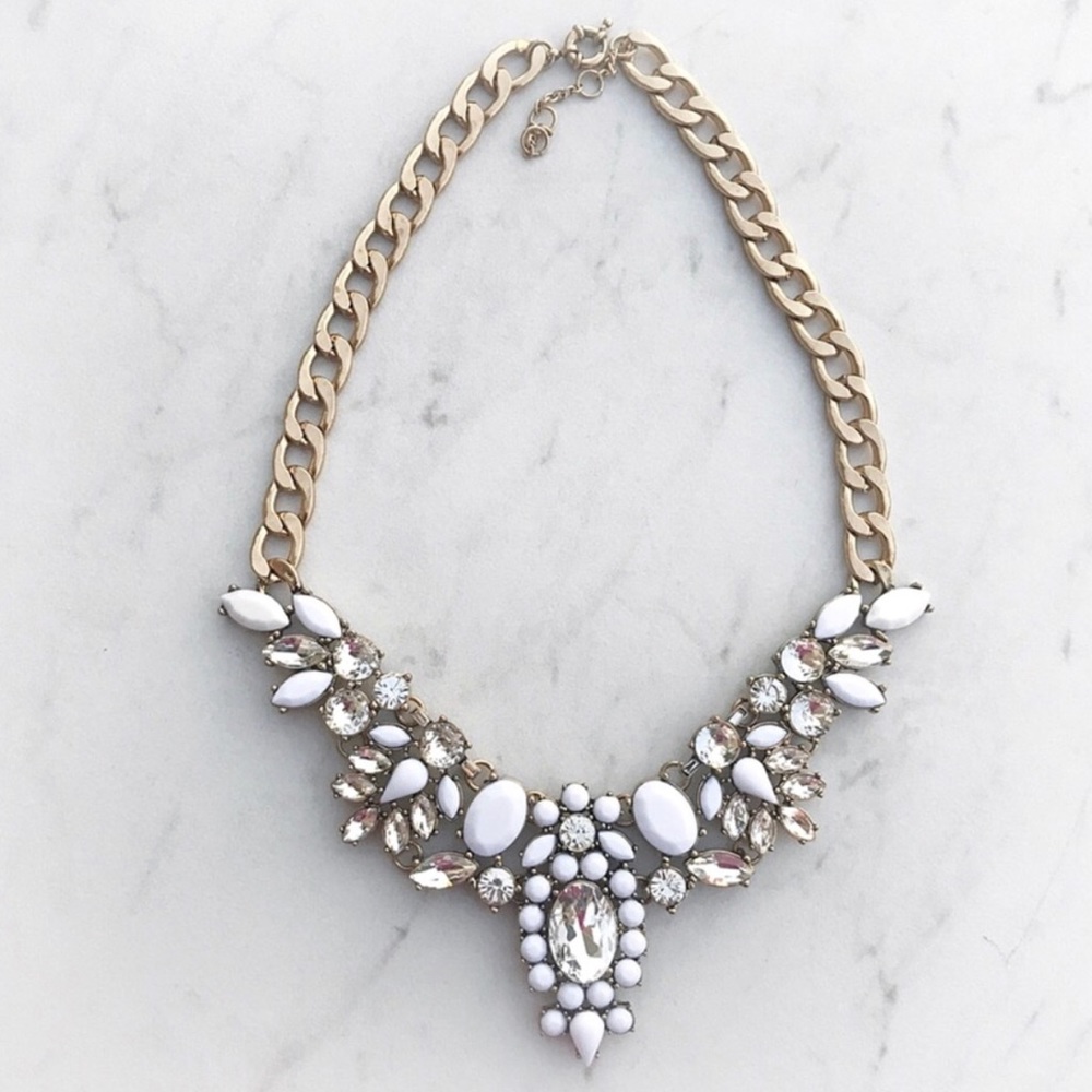 White Statement Necklace - Picture 5 of 7